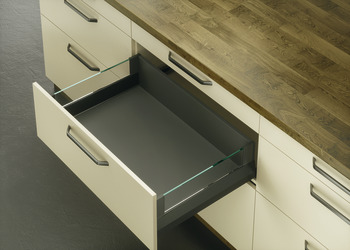 Pull-out set, Häfele Matrix Box P50, with panel holder, drawer side height 92 mm, load bearing capacity 50 kg