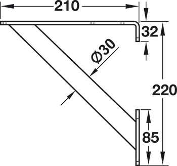 Breakfast bar support, Steel, round support