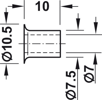 Sleeve, For plug fitting into drill hole ⌀ 7.5 mm