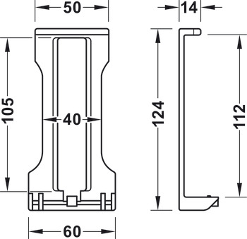 Facia Clip Set, for Internal Drawers