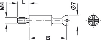 Connecting bolt, Häfele Minifix® S100, with thread M4