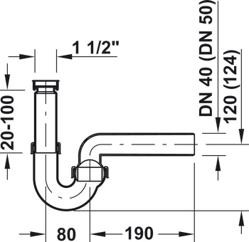 Ball joint waste trap, plastic (PP)