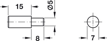 Shelf support, for inserting into drill hole ⌀ 5 mm, steel