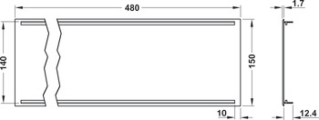 ventilation trims, square, aluminium, harpoon-type fixing, slotted