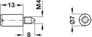 Shelf support, for screwing into spreading sleeve ⌀ 5 mm, steel