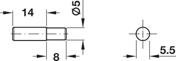 Shelf support, for inserting into drill hole ⌀ 5 mm, steel