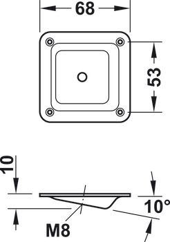 Mounting plate, For furniture feet