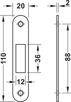 Mortise lock, For sliding doors, with compass bolt, Startec, profile cylinder