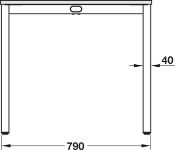 Idea H-flatline complete set, rectangular, desking system