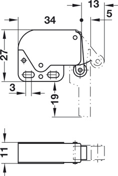 Catch, For Mini-Latch spring catch