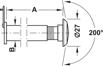 Door viewer, up to door thickness 60 mm
