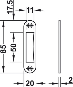 Mortise deadlock, for hinged doors, Startec, grade 3, bathroom/WC