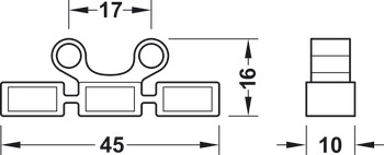 Magnetic clip, flush, For use on end frames and legs