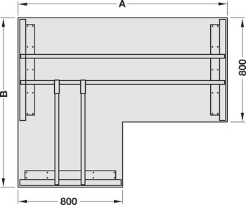 Idea H complete set, 90° corner, square legs, desking system
