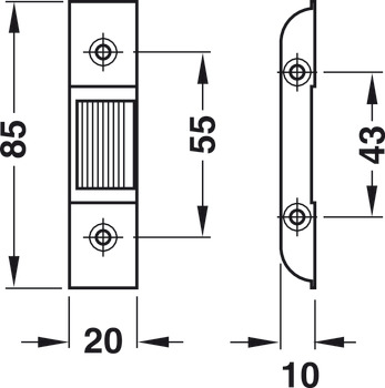 Hinge side protection, for Secury multiple locking devices, G-U