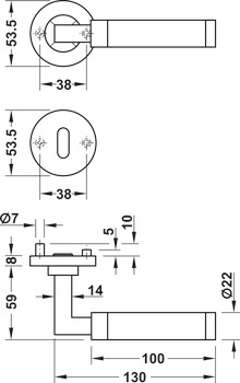 Door handle set, Stainless steel, Startec, model LDH 2180