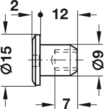 Sleeve nut, With flat head, with M6 internal thread, SW4 hexagon socket