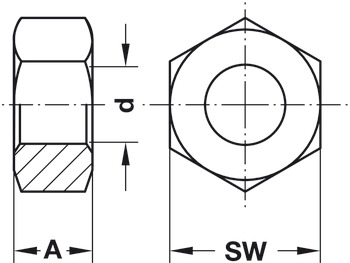 Hexagonal nut, DIN 934