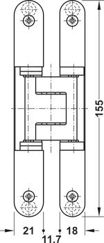 Door hinge, Simonswerk TECTUS TE 240 3D N, concealed, for flush doors up to 60 kg