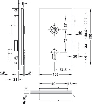 Glass door PC lock, GHP 203, Startec