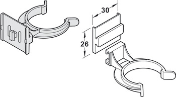 Plinth panel clip, For Häfele Axilo® 78 Plinth System