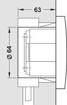 Additional wall reader, on opposite side WT 100, Dialock, Tag-it™ ISO