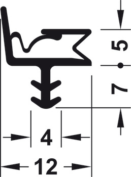 Interior door seal/front door seal, for fire protection S 6612 BS, S 6615 BS, Deventer