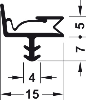 Interior door seal/front door seal, for fire protection S 6612 BS, S 6615 BS, Deventer