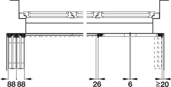 Centre guide, outside, folding to the right