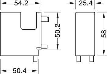 Corner connector, Häfele Versatile for frame construction