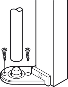 Spindle, corner cabinet, half circle carousel fitting