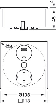 Powerdock, with cover, rotates electrically, 230 V