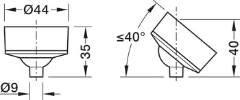 Ceiling connection profile, Häfele Versatile for sloping ceiling or knee wall recess