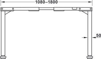 Table base, Häfele Officys TE301 Light, electrically adjustable