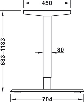 Table base, Häfele Officys TE301 Light, electrically adjustable