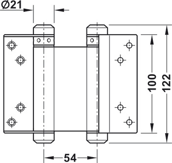 Double action spring hinge, Startec, for flush doors up to 22 kg