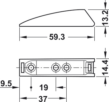 Adapter plate, for push catches