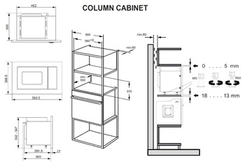 Built-in microwave oven, Cooking chamber volume: 20 litres