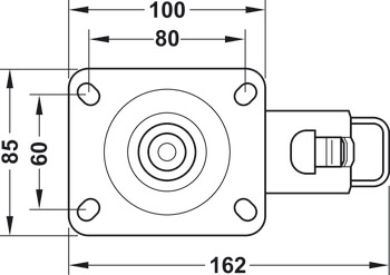 Equipment and swivel castor, with soft running surface