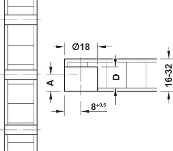 Cabinet connector, Tab 18, with tensioner