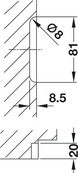 Hinge side protection, for Secury multiple locking devices, G-U