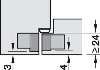 Door hinge, Simonswerk TECTUS TE 240 3D N, concealed, for flush doors up to 60 kg