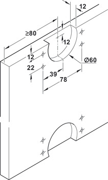 Sliding door fitting, Häfele Slido F-Line18 50A, set without tracks