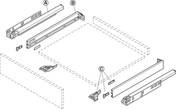 Drawer set, Dynapro, load bearing capacity 40 kg