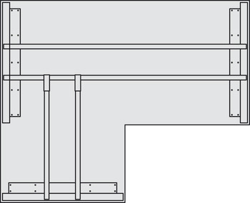 Idea H complete set, 90° corner, square legs, desking system