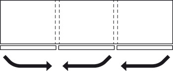 Sliding door fitting, Finetta F-Flush54 70A, fixed size set – Service+ made to measure