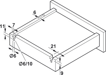 Concealed runner, Häfele Matrix Runner UM A30, full extension, load bearing capacity up to 30 kg, steel, pin installation