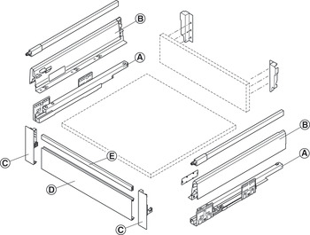 Panel, Häfele Matrix Box S for internal pull-out Ⓓ