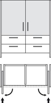 Fitting Set for Pivoting Cabinet Doors, Hawa-Concepta III 25/35 Push