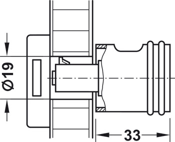 Turn knob, Häfele Symo, length 33 mm